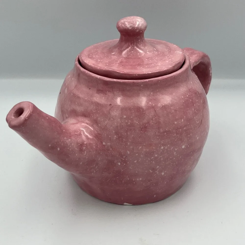 Handmade Pink Cherry Blossom Ceramic‎ Teapot Floral Design